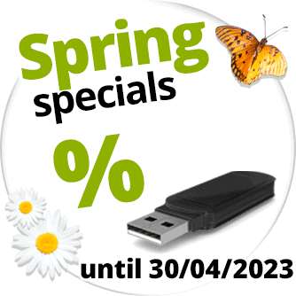 Spring specials with free USB drive or 11% discount